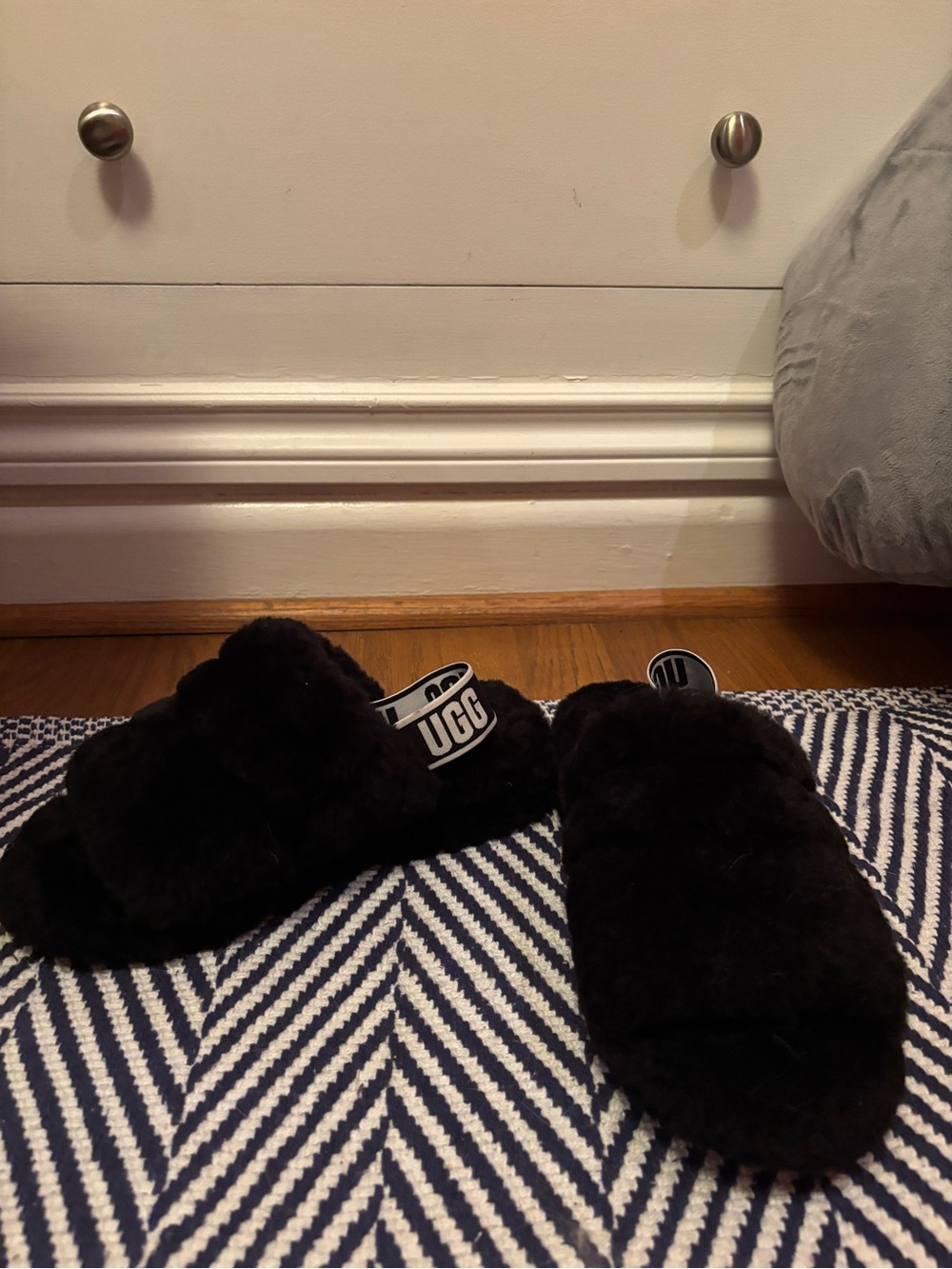 UGG Black Plush Shearling Slide